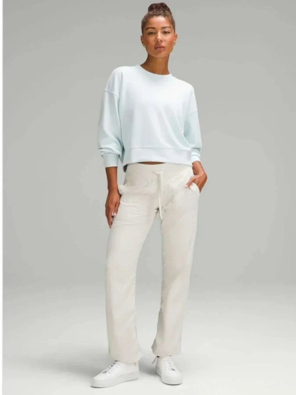 Lululemon Softstreme Perfectly Oversized Cropped Crew Sheer Blue 6